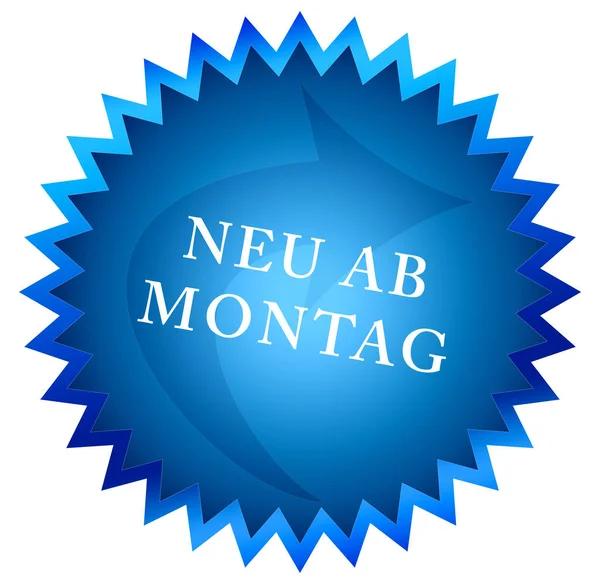 Neu ab Montag web Sticker Button — Stockfoto