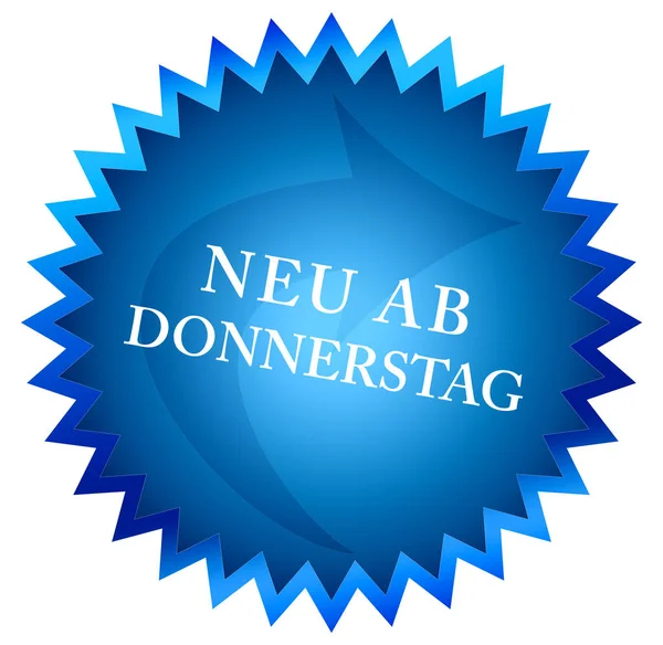 Neu ab Donnerstag web Sticker Button — 图库照片