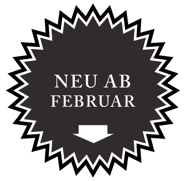 Neu ab Februar web Sticker Button — Stok fotoğraf