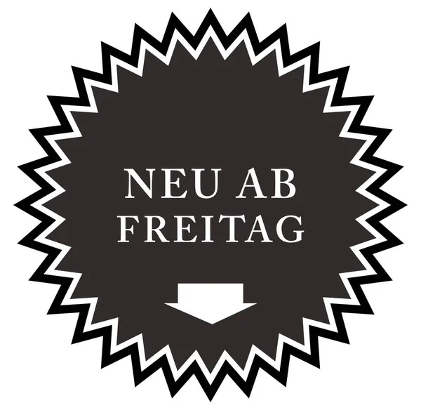 Neu ab Freitag web Botón de etiqueta engomada —  Fotos de Stock