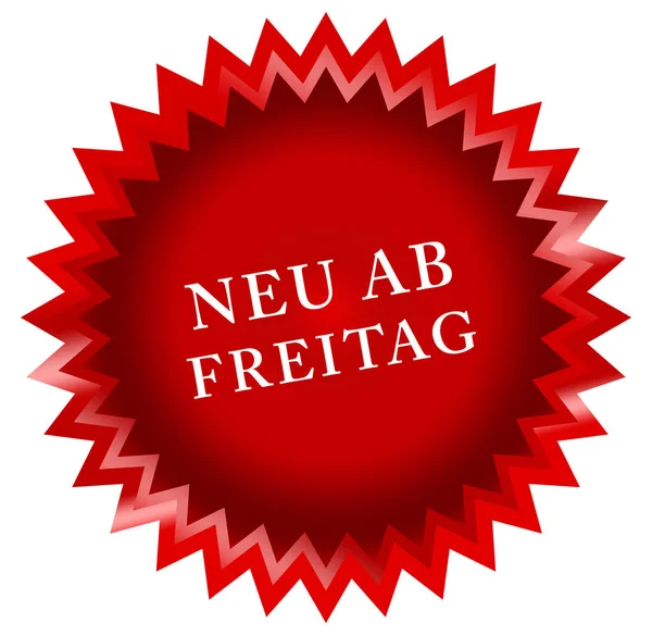 Neu ab Freitag webシールボタン — ストック写真