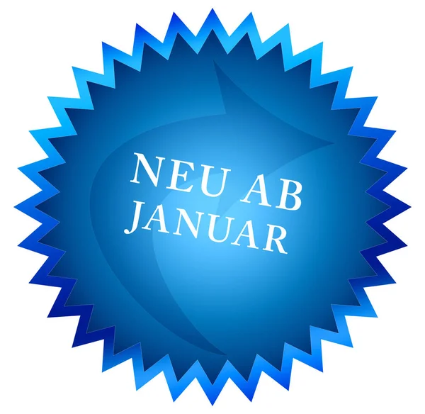 Neu ab January ar web Sticker Button — 图库照片