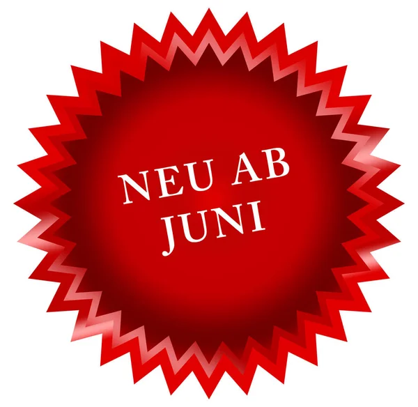 Neu ab Juni web Sticker Button — Stockfoto