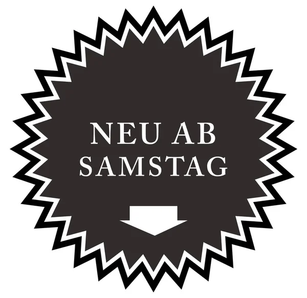 Neu ab Samstag webステッカーボタン — ストック写真