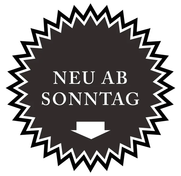 Neu ab Sonntag web Sticker Button — Stockfoto