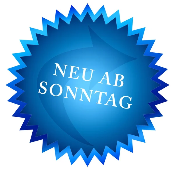 Neu ab Sonntag web Sticker Button — 图库照片