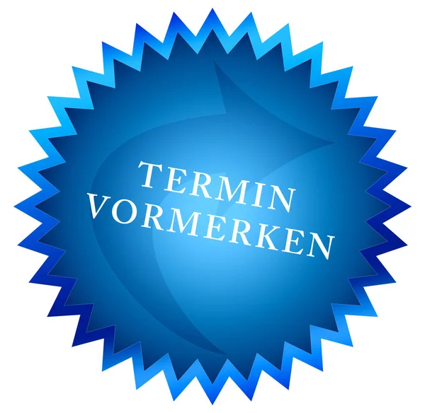 Κουμπί αυτοκόλλητων ετικετών ιστού Termin vormerken — Φωτογραφία Αρχείου