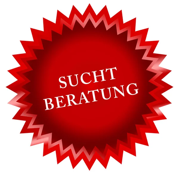 Suchtberatung web Sticker Button — Stock Photo, Image