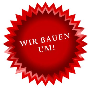 Wir bauen um! web Sticker Düğmesi