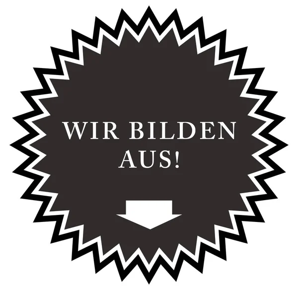 Wir bilden aus! Pulsante adesivo web — Foto Stock