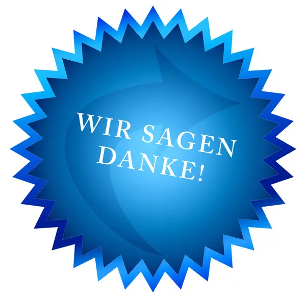 Wir sagen Danke! web Sticker Düğmesi — Stok fotoğraf