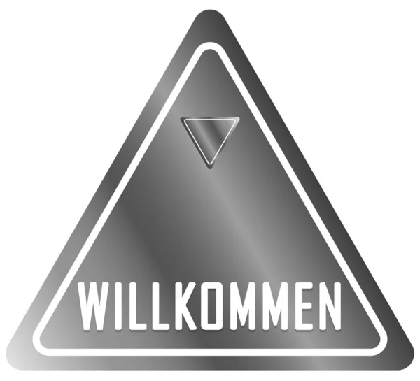Pulsante adesivo web Willkommen — Foto Stock