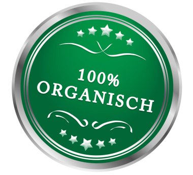 100% organisch web Sticker Button