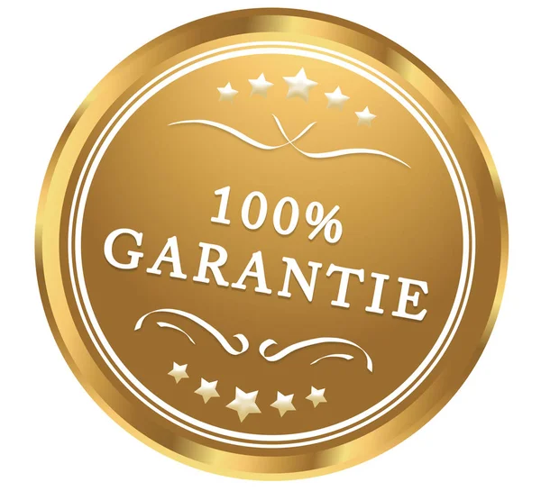 100% Garantie web naklejki przycisk — Zdjęcie stockowe
