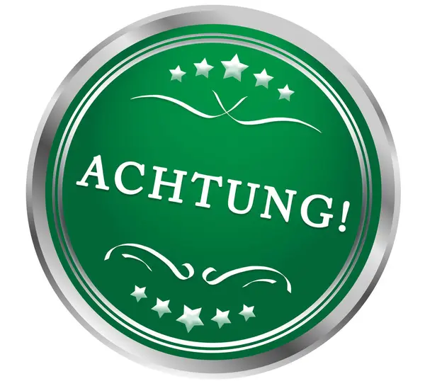 Achtung 网络贴纸按钮 — 图库照片