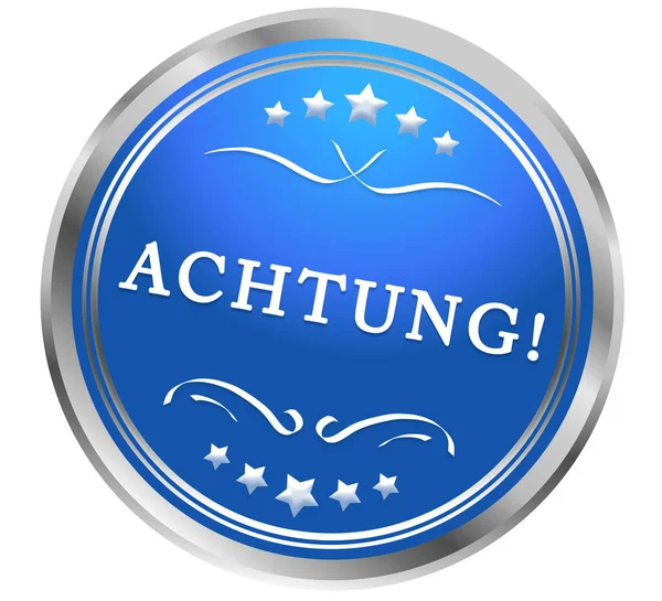 Achtung 网络贴纸按钮 — 图库照片