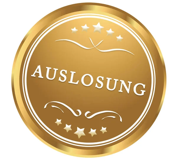 Auslosung web Sticker Button — стокове фото