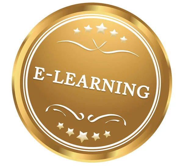 E-Learning web sticker knop — Stockfoto