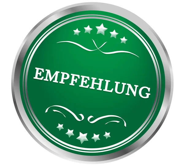 Empfehlung web Sticker Button — стокове фото