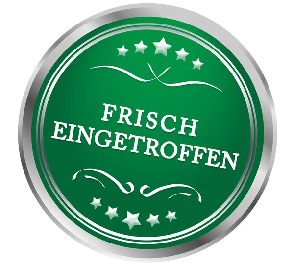 Frisch eingetroffen web Sticker Button — Stockfoto