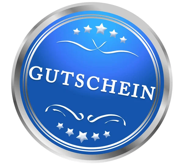 Gutschein web Sticker Button — стокове фото