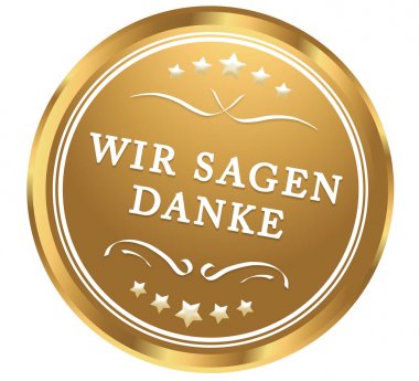 Wir sagen Danke! web Sticker Düğmesi
