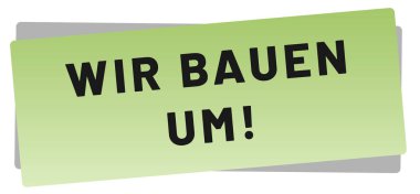 Wir bauen um! web Sticker Düğmesi