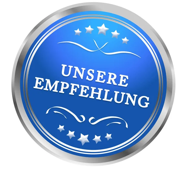 Unsere Empfehlung web Sticker Button — стокове фото