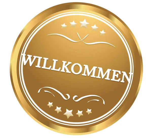 Willkommen web matrica gomb — Stock Fotó