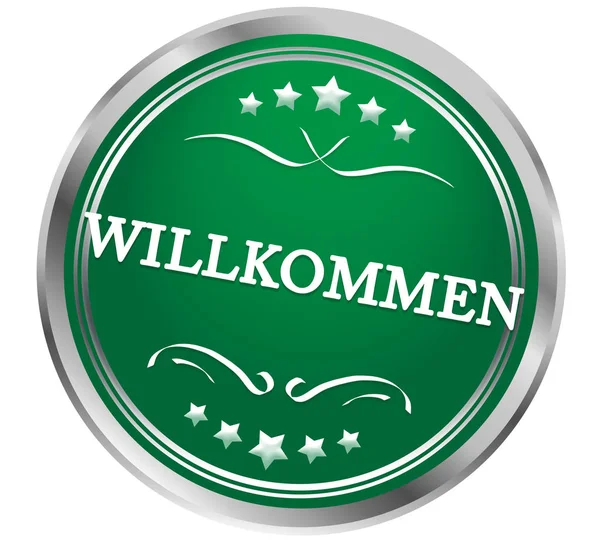 Willkommen web Sticker Düğmesi — Stok fotoğraf