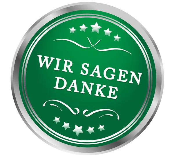 Wir sagen Danke! web Sticker Düğmesi — Stok fotoğraf