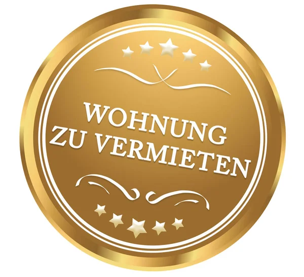 Wohnung zu vermieten web Sticker Button — Stockfoto