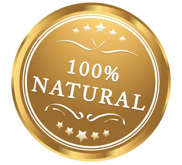 100% Natural web Sticker Button — Stock Photo, Image