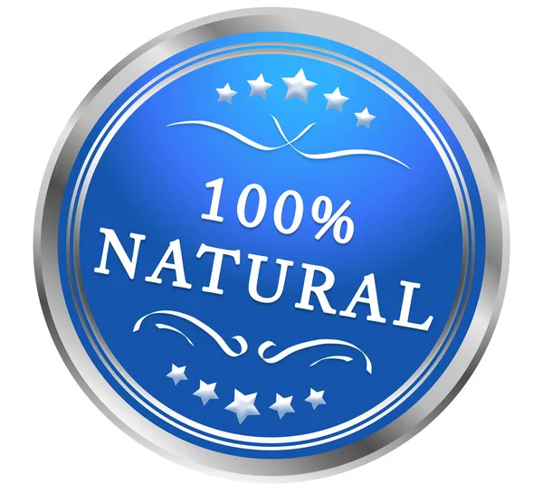 100% natuurlijk web Sticker Button — Stockfoto