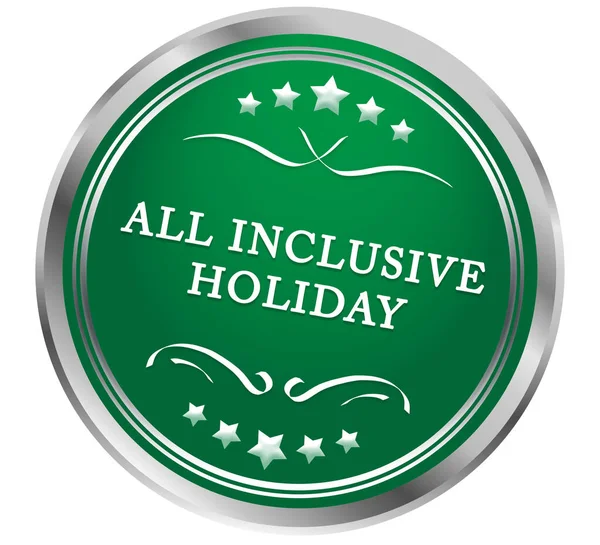 All inclusive διακοπές web Sticker Button — Φωτογραφία Αρχείου