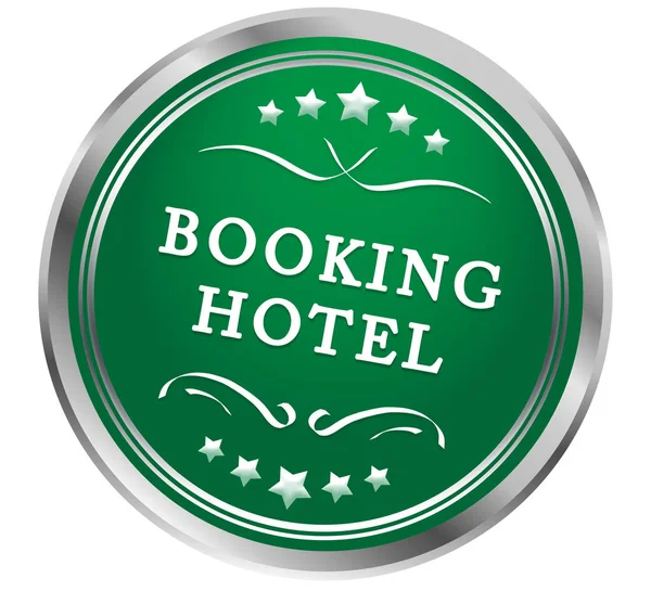 Reserva de hotel web Botón de etiqueta — Foto de Stock