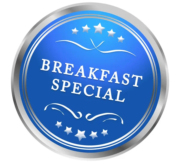 Ontbijt Speciale web Sticker Button — Stockfoto