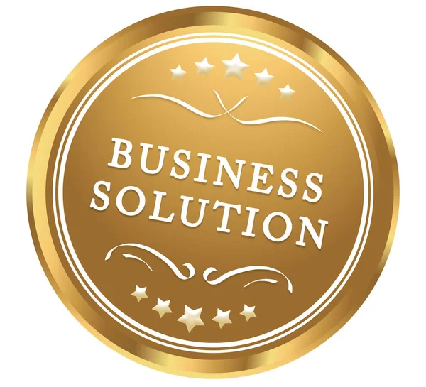 Business Solution Web Sticker Button — стоковое фото