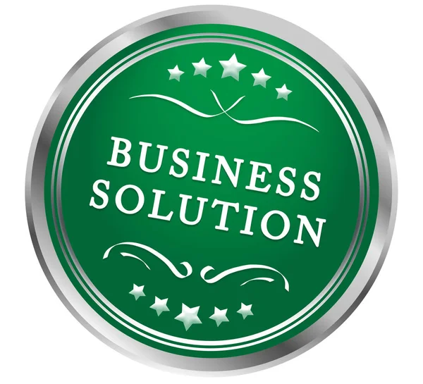 Business Solution Web Sticker Button — стоковое фото