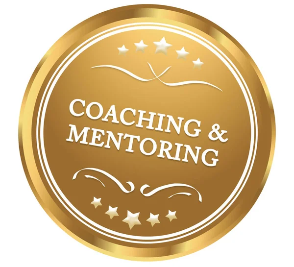 Coaching and mentoring web Sticker Button — Stock Photo, Image