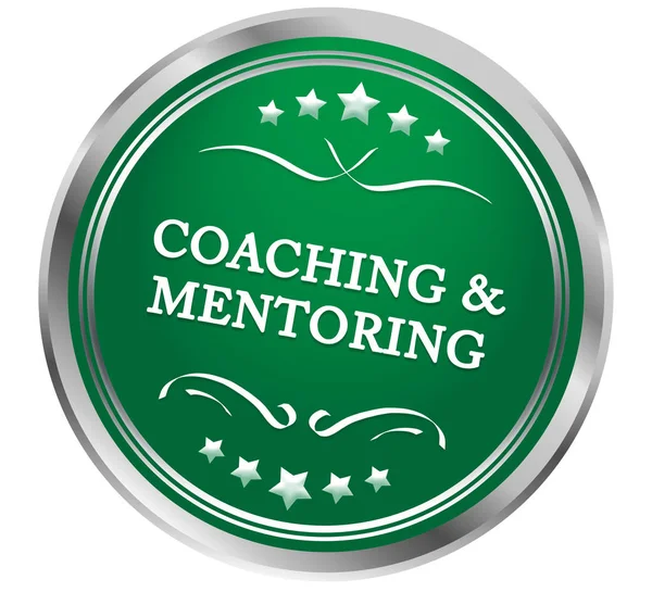 Coaching and mentoring web Sticker Button — Stock Photo, Image