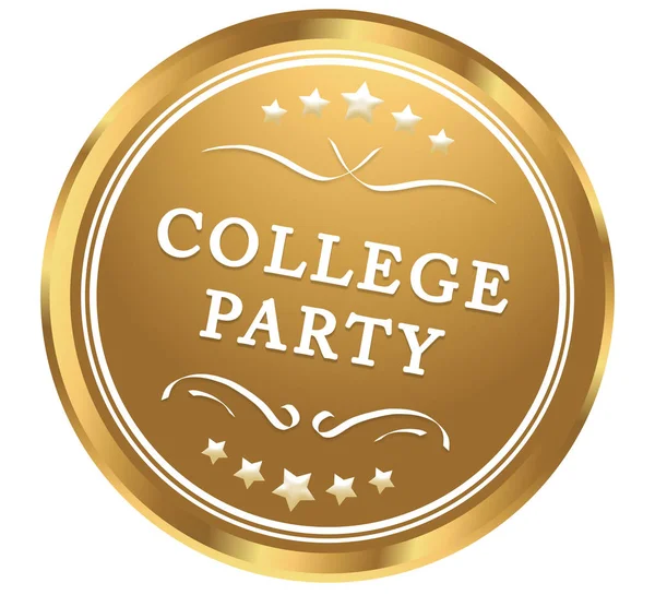 College Party web Sticker Button — Stock Photo, Image