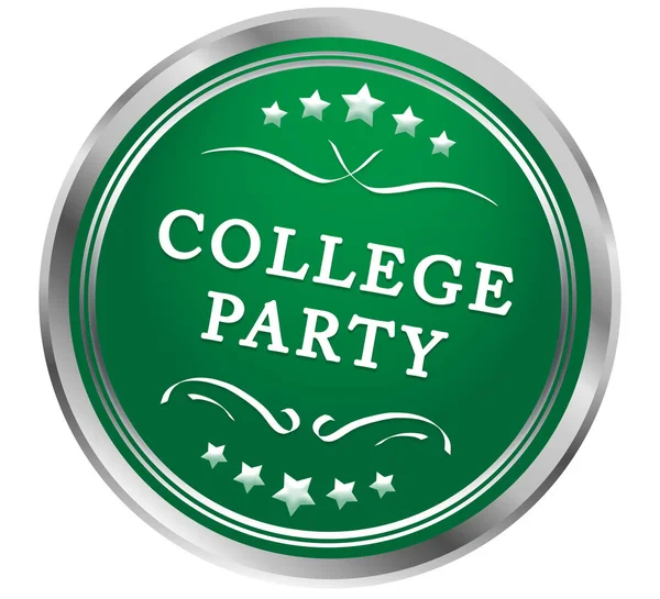 College Party web Sticker Button — Stock Photo, Image