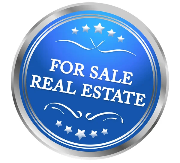 Na prodej Real Estate web Sticker Button — Stock fotografie