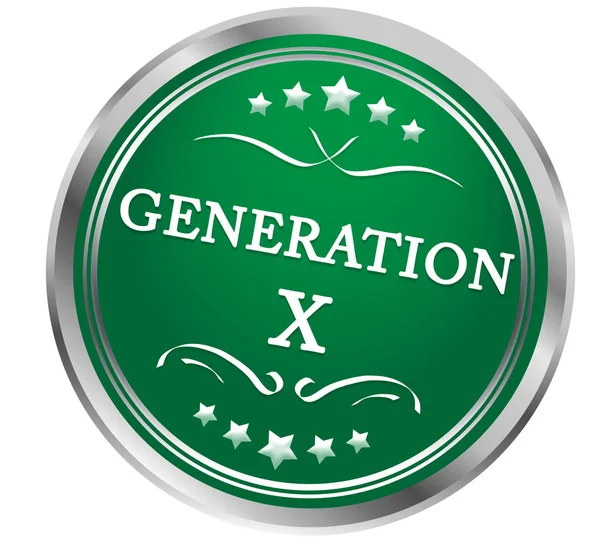 Generación X web botón de etiqueta engomada — Foto de Stock