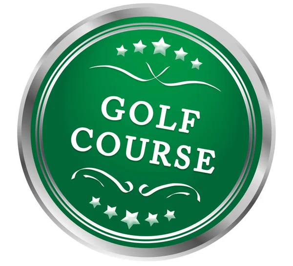 Golfbaan web Sticker Button — Stockfoto