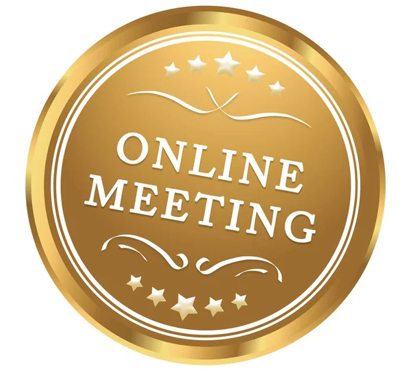 Online Reunião web adesivo botão — Fotografia de Stock