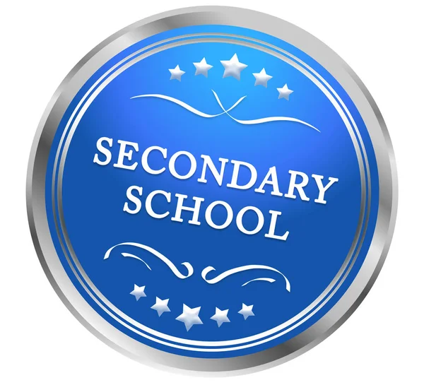 Secondary School Web Sticker Button — стоковое фото