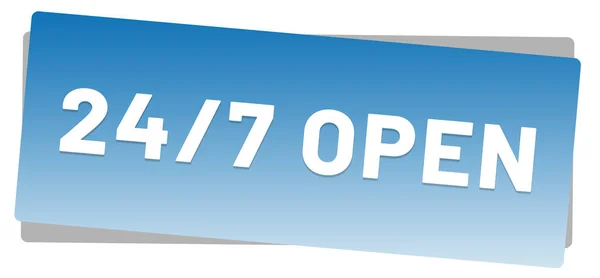 24/7 open web Sticker Button — Stock Photo, Image