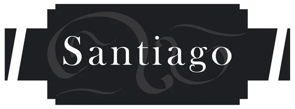 Etichetă web autocolant Santiago — Fotografie, imagine de stoc